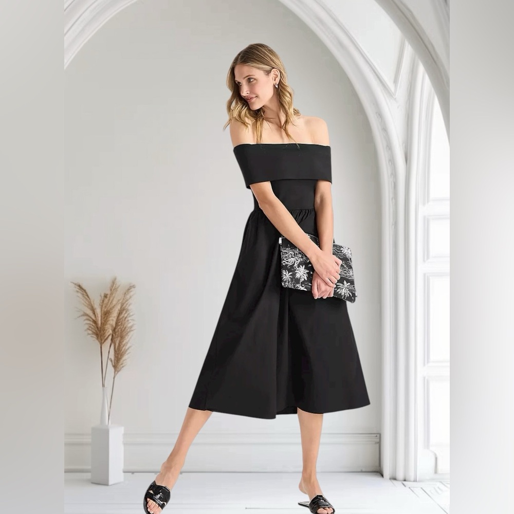Lands' End Off the Shoulder Slender Dress Black
With pockets - Picture 6 of 12